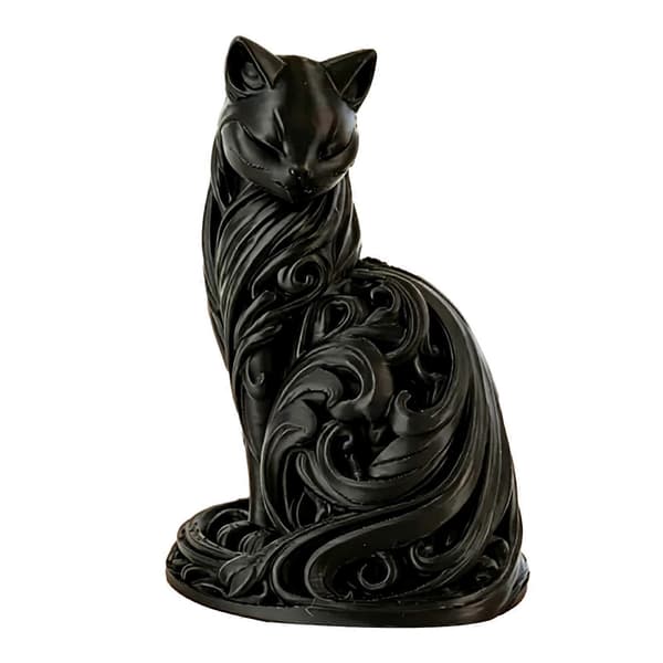 Minimalistisk Elegant Kattstaty – 3D-printad Katt – för Sovrum, Vardagsrum, Kontorsinredning Black