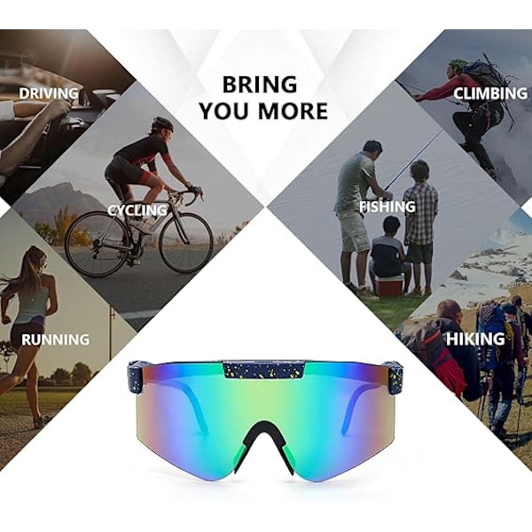 Polariserede sports solbriller til mænd og kvinder, letvægts solbriller med UV400 beskyttelse til cykling og løb C-12