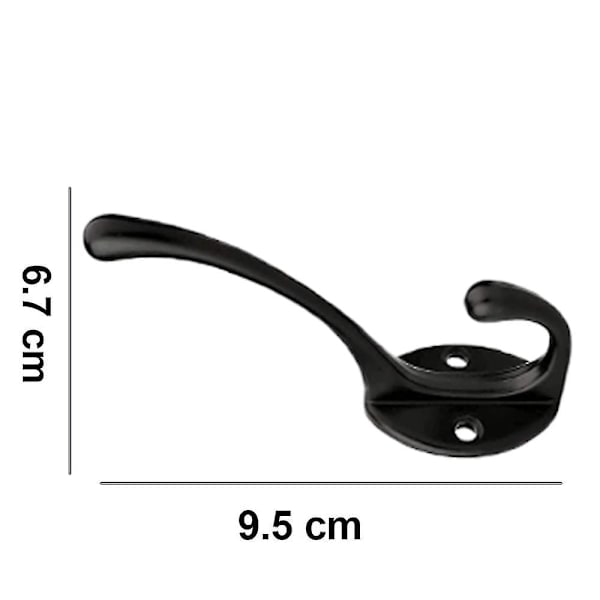 10-pack Rustic Coat Hooks Wall Mounted Heavy Duty Double Hooks Retro Black