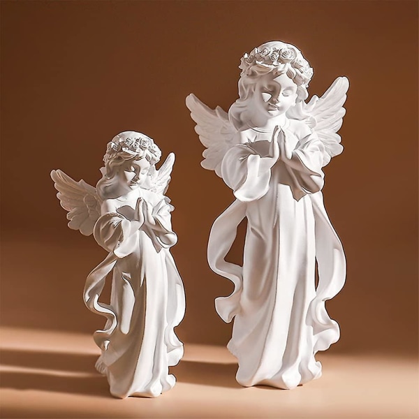 Resin Guardian Angel Figurine - Hage Angel Figurine - Wings - Bedårende jente