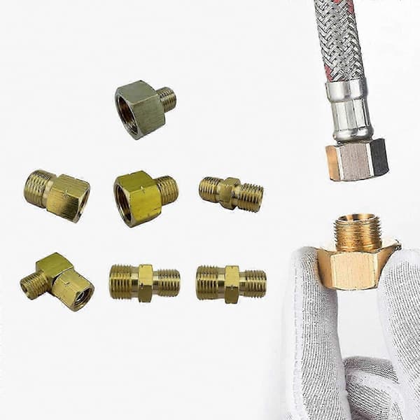 Holdbar 3/8 tomme til 1/4 tomme venstregevind gasadapter til komfur- og kogepladeforbindelser Style E