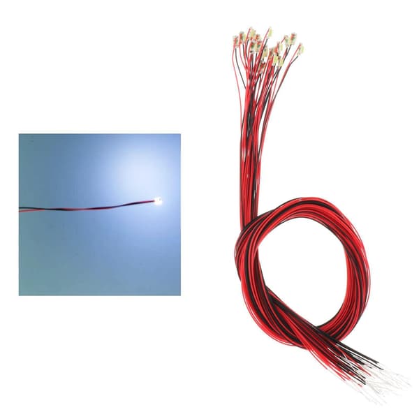 20x Modelltog Forhåndskablet Led-lys Smd Led-lys Modelldekor Hvit