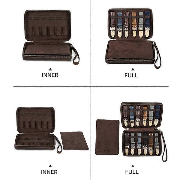 Läderfodral Organizer Klockarmband Bärbar Resebox Klockbandsförvaring