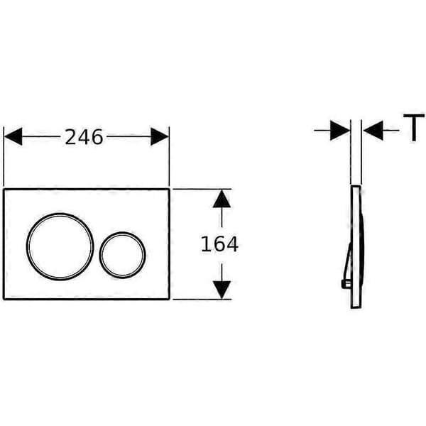 Geberit Sigma20 betjeningsplate for dobbeltskylling toalett. Rund.