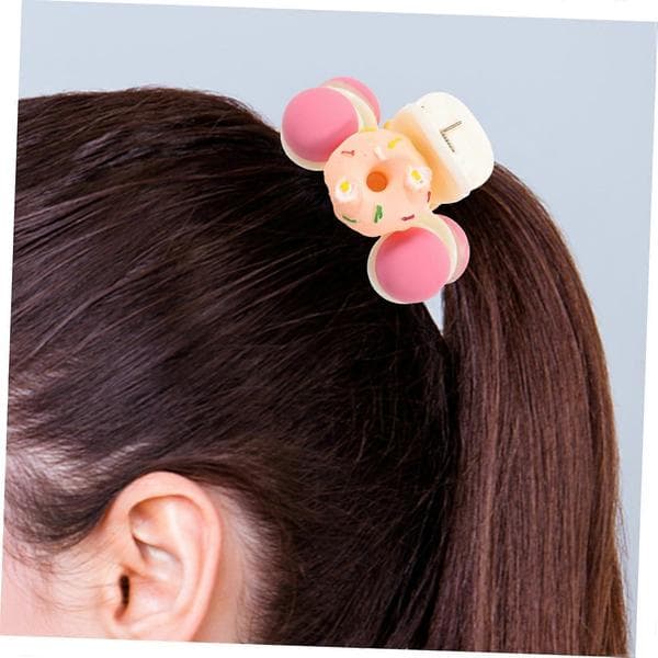 3 stk. Donut Hårklemmer til kvinder, stort skridsikkert greb, sød holdbar stil til tykt hår