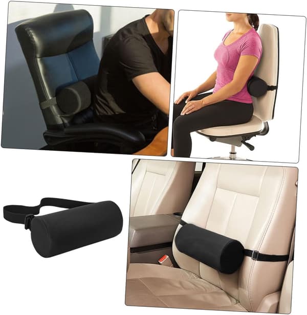 Memory Foam Neck Pillow Lumbar Support Use for Office Chair Cylindrical Multifunctional Cylindrical Home Car Lumbar Support