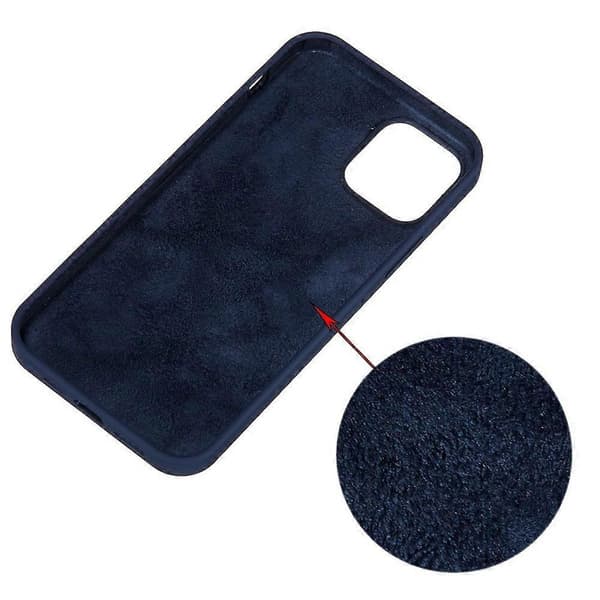 Ensfarvet silikone telefoncover til iPhone 15 Midnight Blue For iPhone 15 Pro