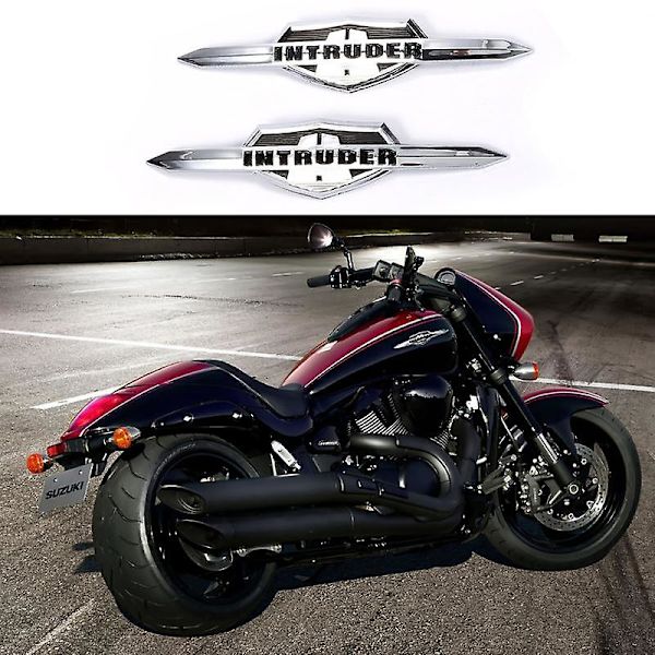 Bærbar motorsykkel drivstoff gasstank-emblem-emblem-klistremerke Universal slitesterk bensintank-emblem, krom for Suzuki Intruder