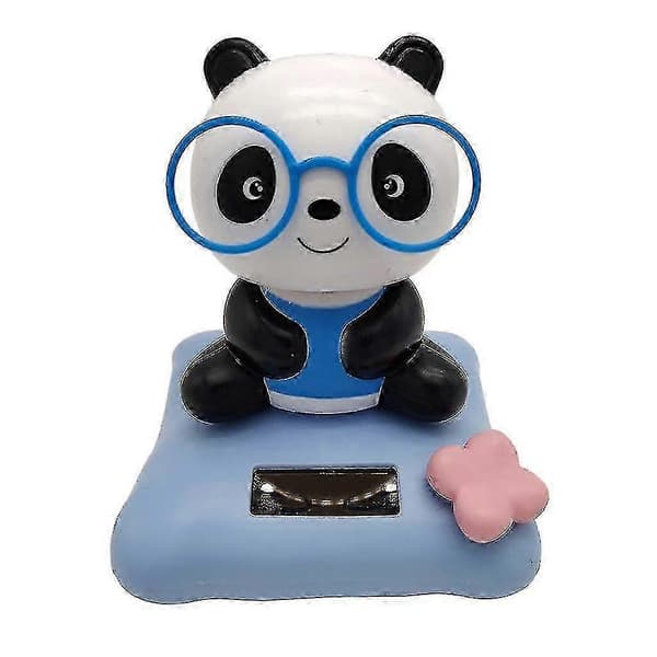 25-26 Soldrevet Dansende Legetøj Sød Bobblehead Panda Sol Danser Blå