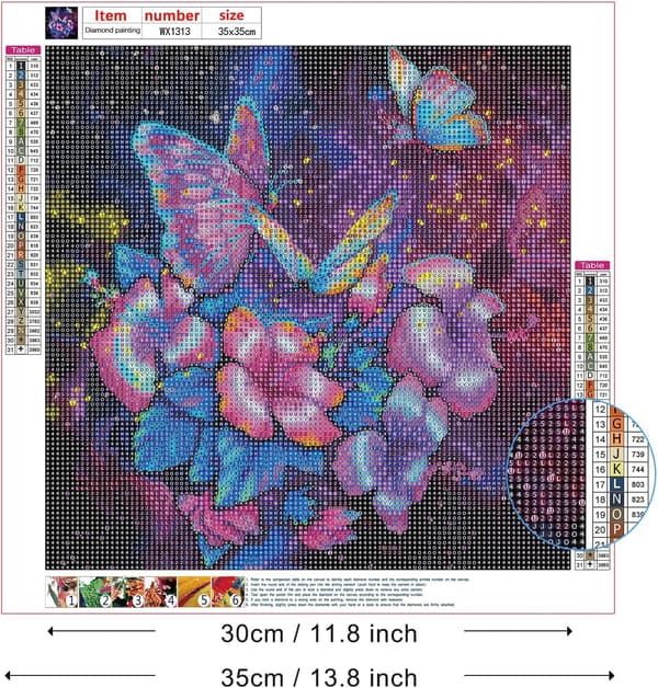 30*40 CM Perhosdiamanttimaalaus, 5D-diamanttimaalaus Ful