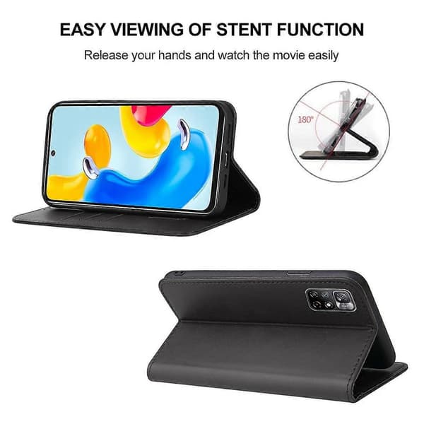 Magnetisk læder telefoncover til Xiaomi Redmi Note 11S 5G Black
