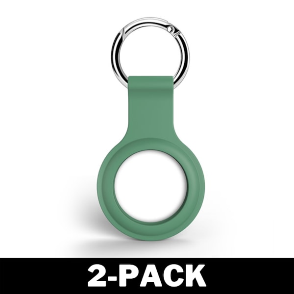 AirTag Apple Shell silikoni avaimenperällä vihreä 2-Pack