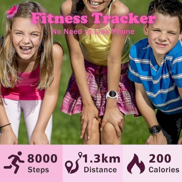 Watch, Watch Digitaalinen Sport Fitness Tracker, Hälyttimellä/Kronografilla/vedenpitävä Lahja 5-15-vuotiaille tytölle (vaaleanpunainen)