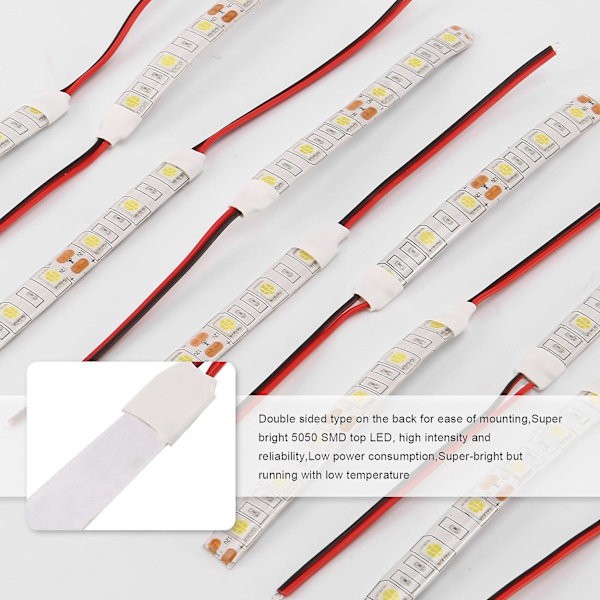 10st 10cm Vattentät Vit 5050 Lights Dc 12v Husvagn Båtbil white