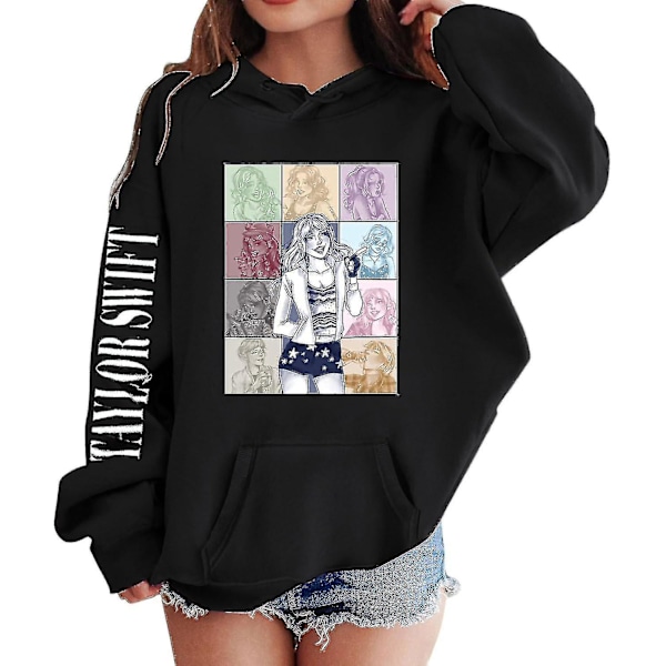 Pige Hoodies 1989 Casual Taylor Sweatshirt Børn Drenge Swifts Trøje Hoodie Koncert Outfit Til 4-14 År-www 10 til 11 År 10 to 11 Years 05 black