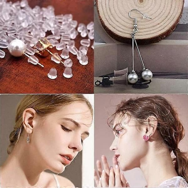 200 transparente silikone ørepropper (4x4mm)