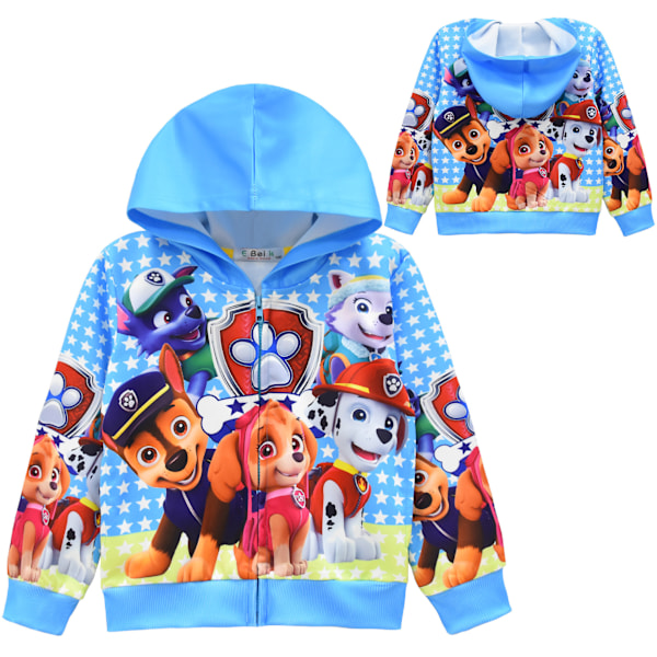 Paw Patrol Tecknade Barnkläder Jacka Söt Tecknad Tryck Kläder Dragkedja Huvtröja Kofta Jacka 130