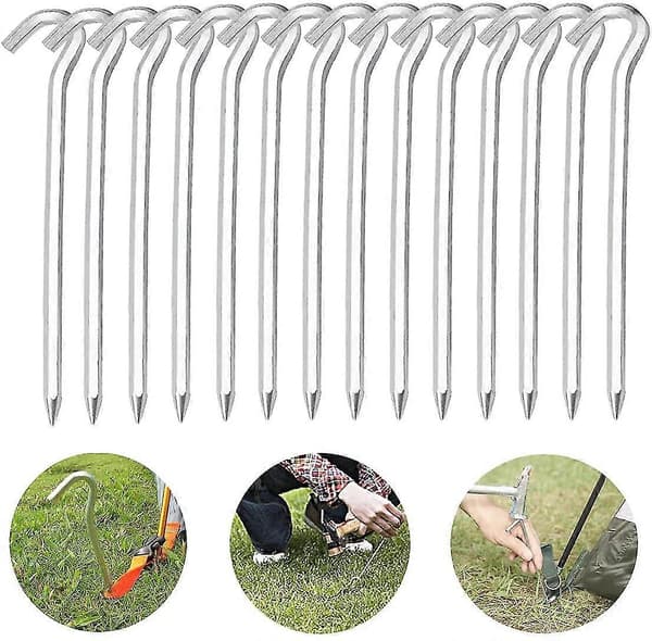 campingplugger, plugger teltplugg, teltplugg, 14 stk teltplugger, aluminium teltplugger for utendørs camping hagearbeid 18cm
