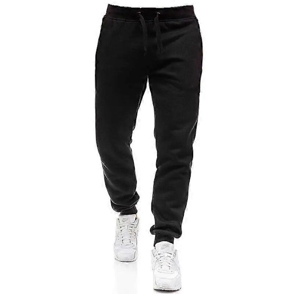 2023 Ny Höst & Vinter Herr Tracksuit Set Mode Tryckt Dragkedja Huva Sweatshirt + Sweatpants 2-Delar Set Jogging Casual Kläder Black Pant L