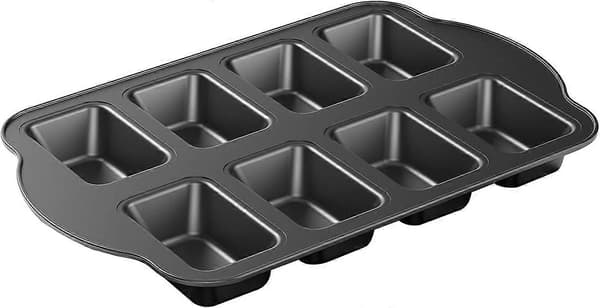 Tiawudi 1 st non-stick mini brödform | Bakform i kolstål | 8 hålrum