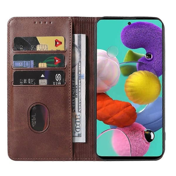 Magnetiskt läderfodral för Samsung Galaxy A51 4G, M40s Brown