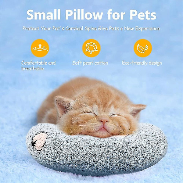 Mjuk hundsäng lugnande kuddar husdjur nackkudde för valp ultra mjuk fluffig husdjur lugnande leksak halv munk cuddler Blue