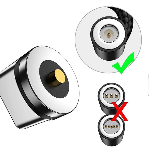 Magnetiska anslutningshuvuden för typ C Android-enheter (10-pack), USB C magnetisk telefonkabeladapter (för typ C)