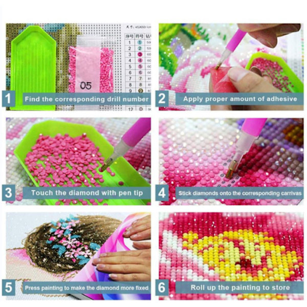 Diamantmålningskit, 4-pack Diamantmålning för Barn och