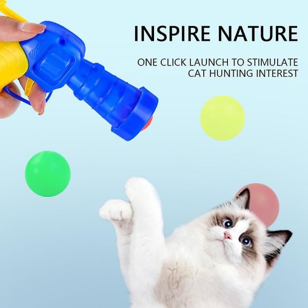 Creative Cat Teaser Pehmopallolelut kissoille Ammuntaase Kissalelu Rentouttava kissanlelu kuminauha pingpang gun