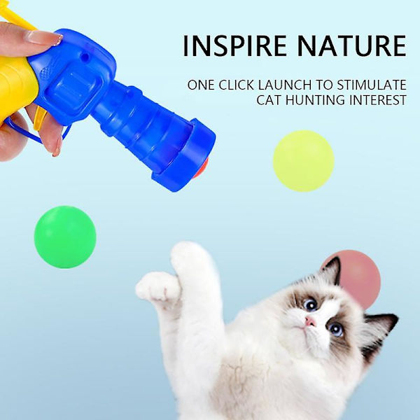 Creative Cat Teaser Plysboldlegetøj til katte Skydning Pistol Kattelegetøj Afslappende kattelegetøj Elastik pingpang gun