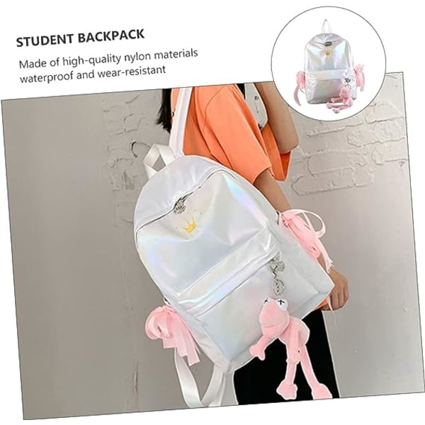 Ryggsäckar Vit Ryggsäck Reseryggsäck Nylon Mode Studentryggsäck Studentväska Studentväska Stor kapacitet Mori Department Nylon Vit White