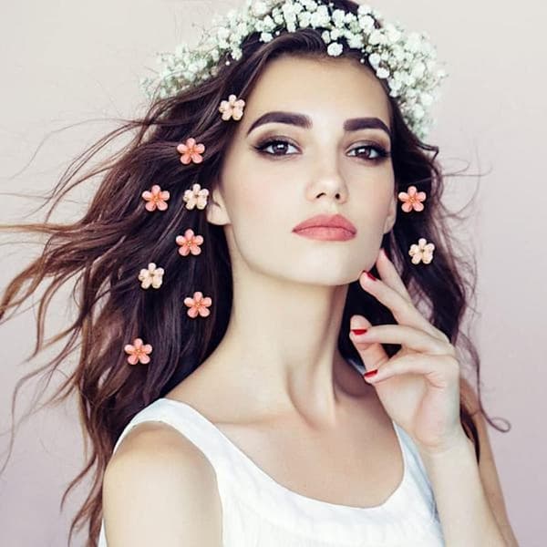 10 stk Mini Diamant Hårklemme Klips, Små Hårklemmer Blomsterhår