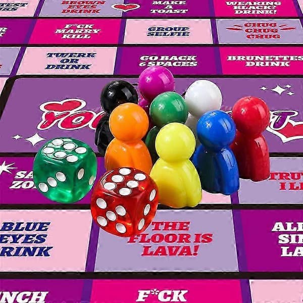 Tipsy Drikkespil til venner i festbrætspil voksne interaktive 2025 Pink