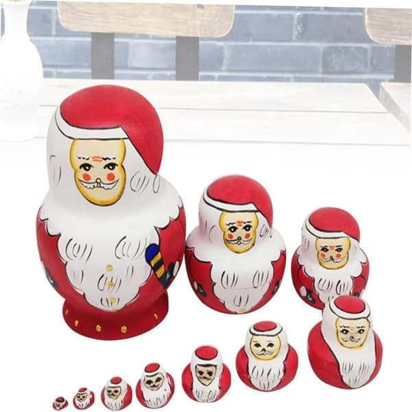10 stycken Matryoshka-dockor Juldekorationer Staplingsdocka