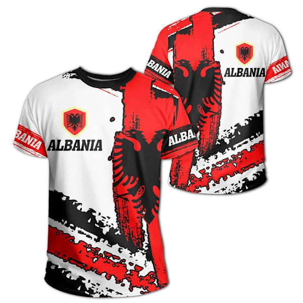 Fotboll Albanien Tröja 2025 Fotbollslag T-Shirt 3D T-shirts Beige 150 (11T-12T)