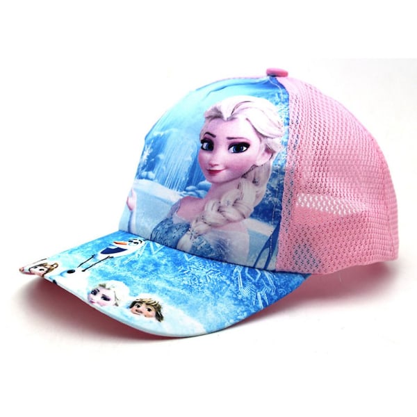 Cartoon Frozen Print Baseball Cap Visir Mesh Hat For Kids Girls Blue