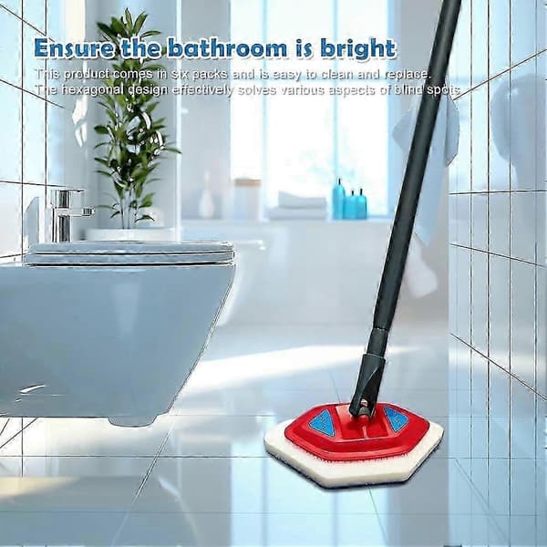 6-pak bade- og karmopperefill-erstatning kompatibel med Vileda Bath Magic bade-multi-overflade svamp, sekskantet form