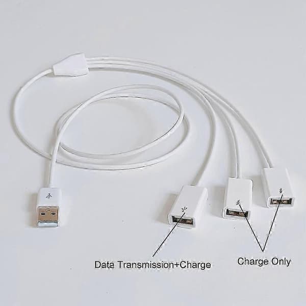 USB-splitter USB-forlengelseskabel USB hann til 3 USB hunn-adapter, flere USB Black