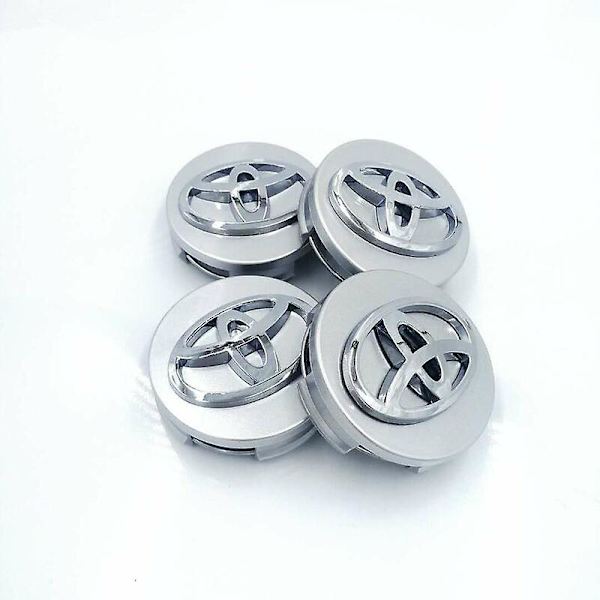 Toyota 4 stk. 62mm Hjulkapsler til Sølv Logobadge (FMY)