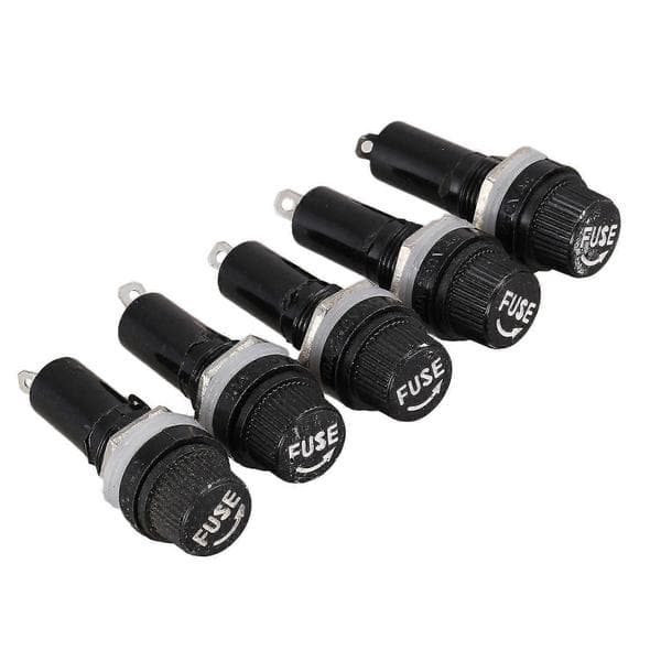 5 stk AC 125V 15A 6 x 30mm Panelmonterte Sikringsholdere
