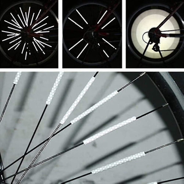 12 st ekerreflektorer, 360 synlighet reflektorer cykel cykelreflektorer ekerreflektor, cykelhjul ekrar reflekterande fäste rör varnings S