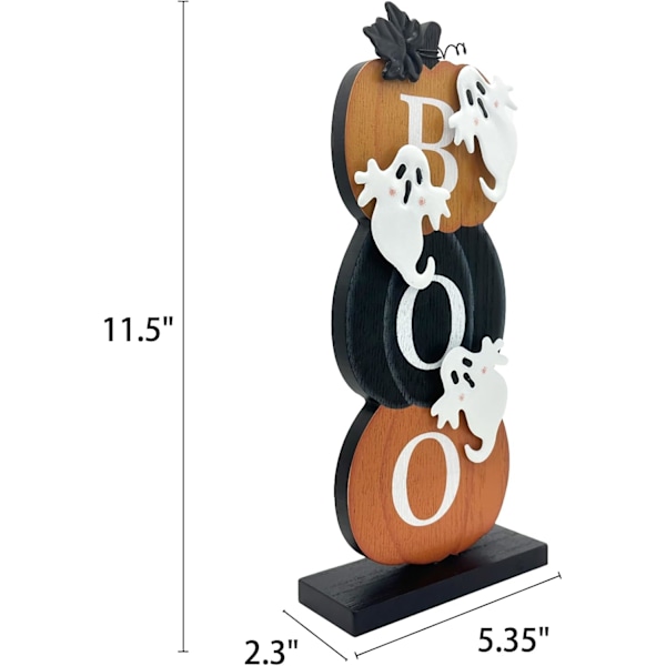 Halloween Dekorationer Indendørs Boo Spøgelse Græskar Træblok Trick of Treat Skilt Rustik Bondehus Hjem Bordplade Dekoration til Pejs Tier Bakke