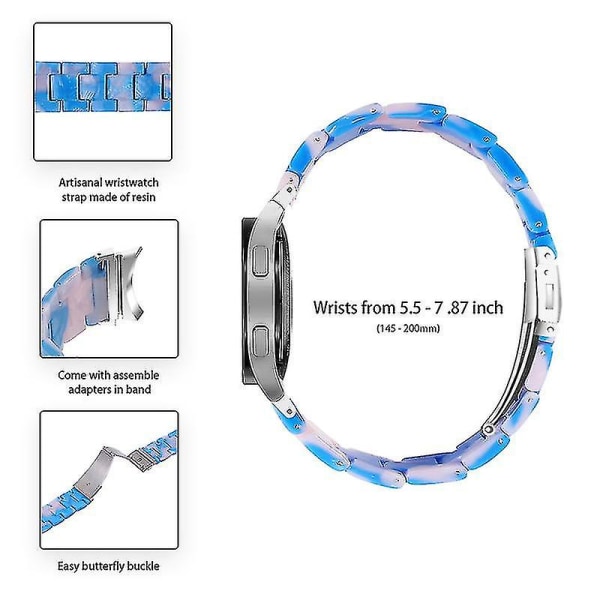 Samsung Galaxy Watch 5 40mm / 44mm / Watch 5 Pro 45mm watch ruostumattomasta teräksestä solkihihnan rannekoru Blue   Pink