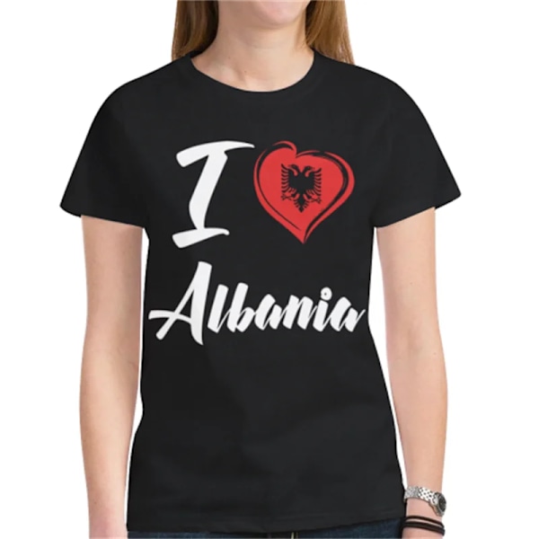 Fotboll Albanien Tröja 2025 Fotbollslag T-Shirt 3D T-shirts Orange 100 (4T)