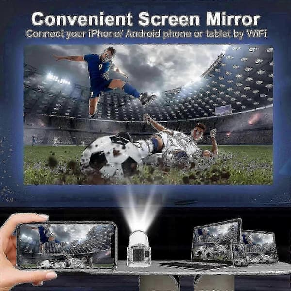 5G 4K Projektor Smart HD LED WiFi Bluetooth HDMI. USB Android Kontor Hemmabio