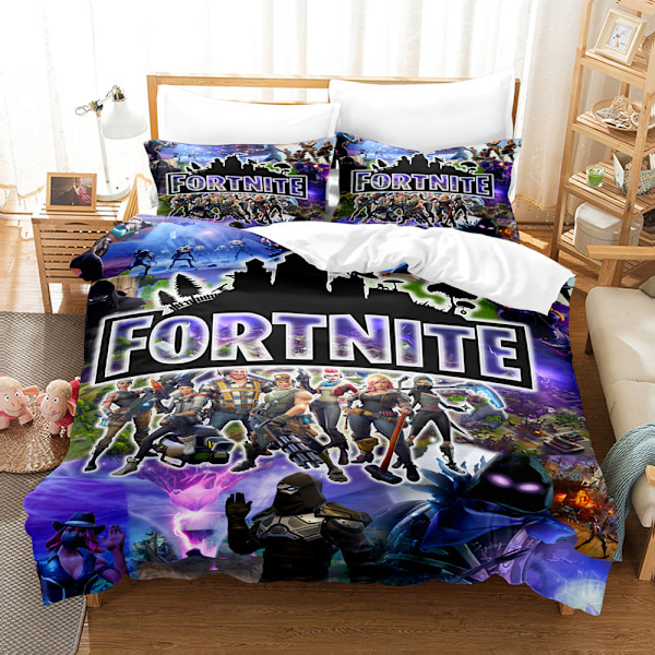 Tegneserie børnespil Fortnite dynebetræk sengetøj 3D digitalt tryk tredelt sæt 20 140*210