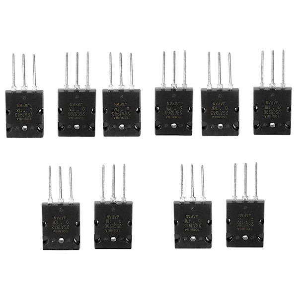 5 par svart 2sa1943 2sc5200 power matchad ljudtransistor -a