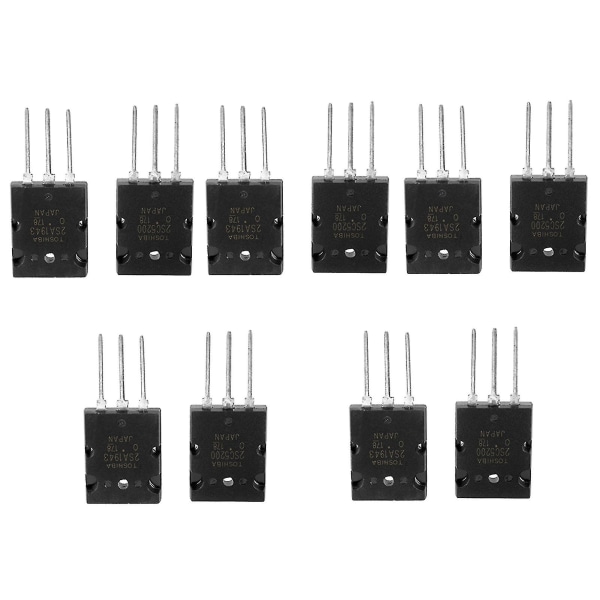 5 paria mustaa 2sa1943 2sc5200 High Power Matched Audio Transistori -a