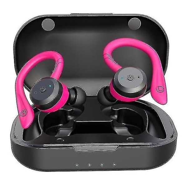 Svømming Vanntette Bluetooth-hodetelefoner - 20 timers spilletid - Dual Wear Sports trådløse hodetelefoner - Tws Ipx7 ørepropper Stereo pink