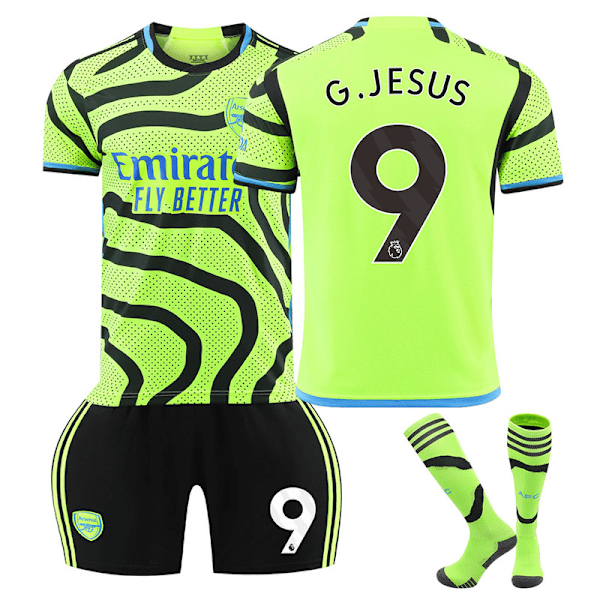 2324 Arsenal bortedrakt grønn sett med sokker Nr.9 G.JESUS No.9 G.JESUS 22